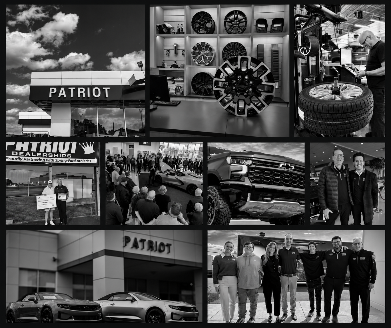 Patriot Dealerships locations, vehicles, team members, and service departments